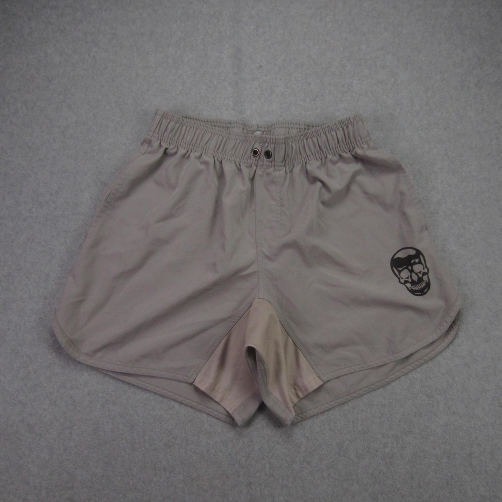 Gymreapers‎ Shorts Mens Small Gray Athletic Skull Logo Workout Running Training